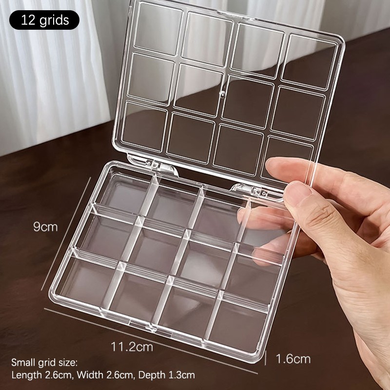 12/21/24 Grids Nail Tip Box Empty Storage Cases Nail Art Organizer Container