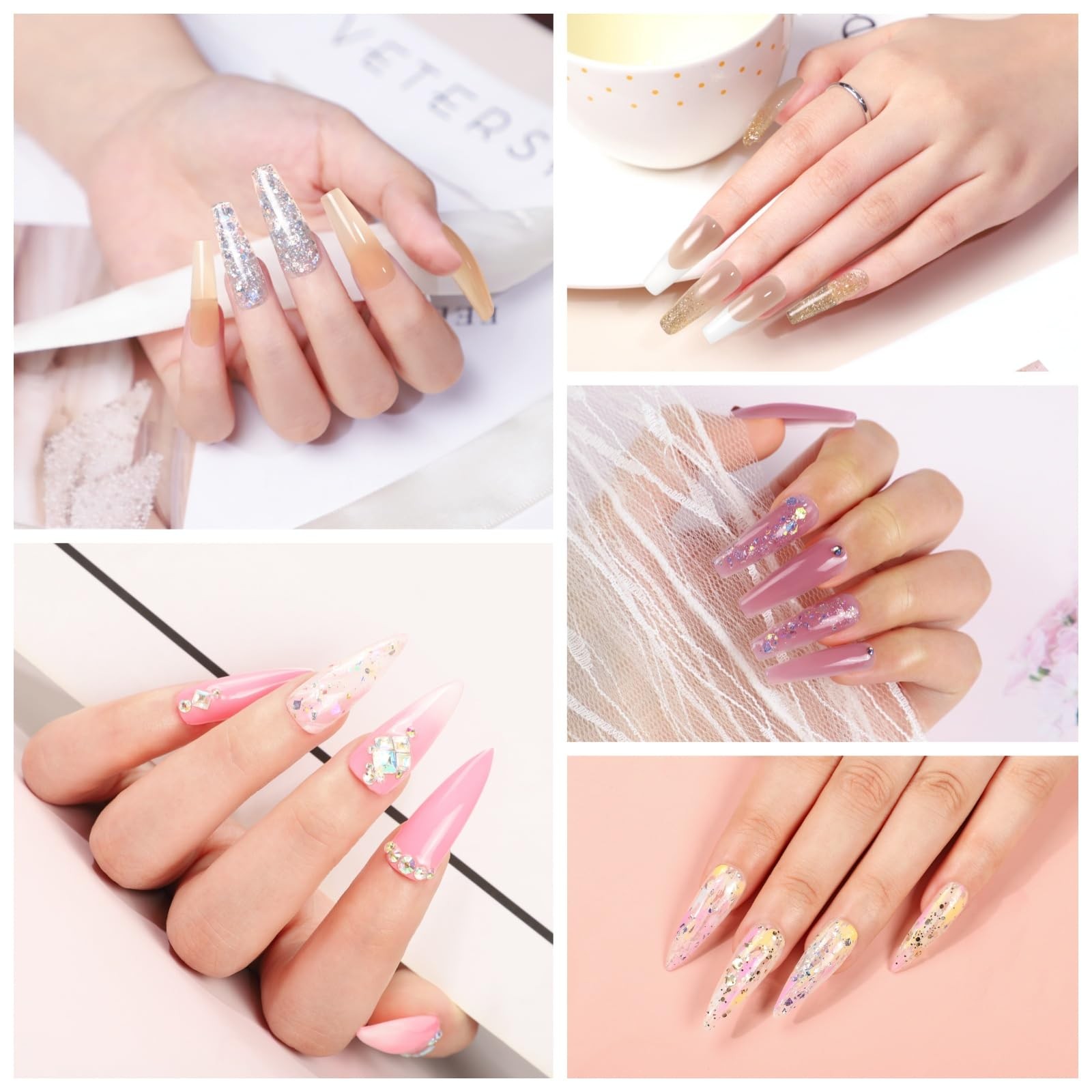 COSCELIA 50PC Poly Nail Gel Kit 15PC with Drill (16ml)