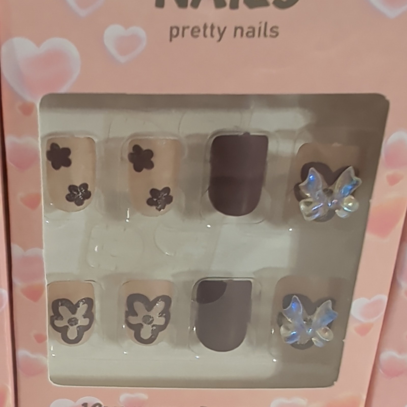 Butterfly Pre-Designed Multicolor Glitter Press-On Nails 12PCS Medium Square