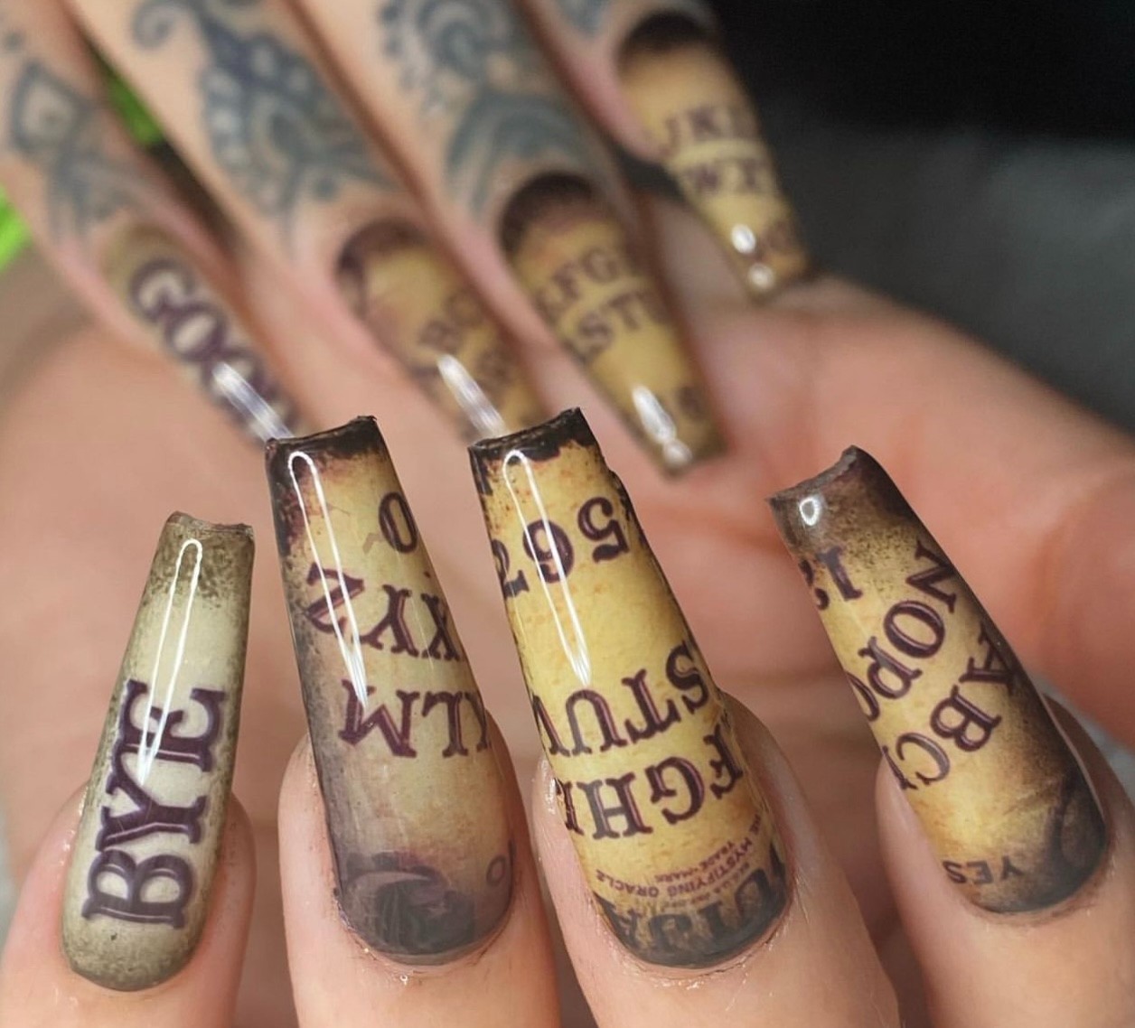 Ouija board Spirit Halloween Nail Decals Transfer Sticker Tattoo DY Nail art Kit