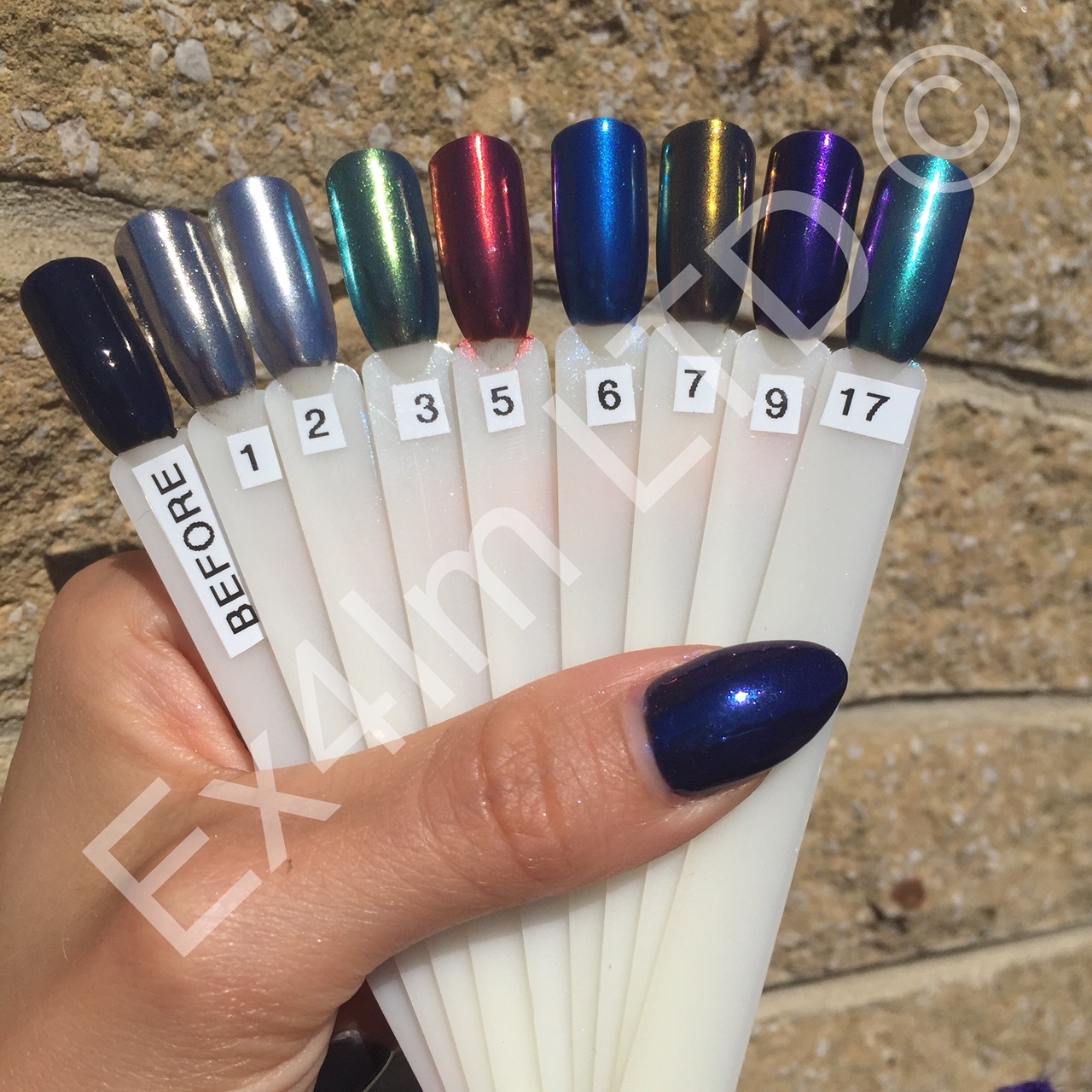 SALE! 5g MIRROR CHROME POWDER NAILS EFFECT AURORA COLOUR PIGMENT DUST + BRUSH