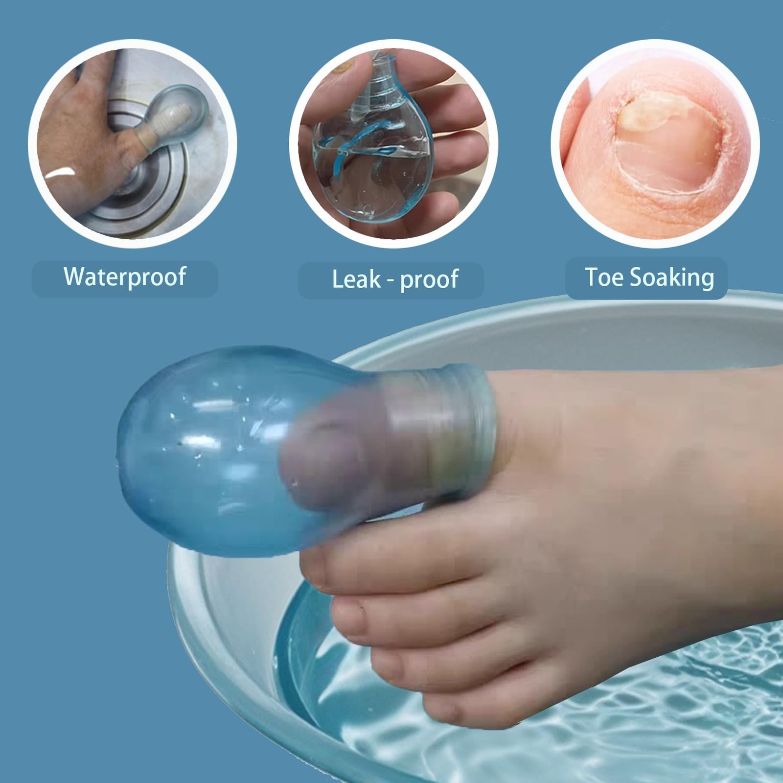 Waterproof Toe Cover & Finger Protectors for Shower and Nail Care | Comfortab…