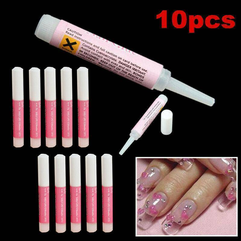 10 PCS Nail Tip Glue Super Bond For Acrylic Nails Strong Adhesive Manicure Tools