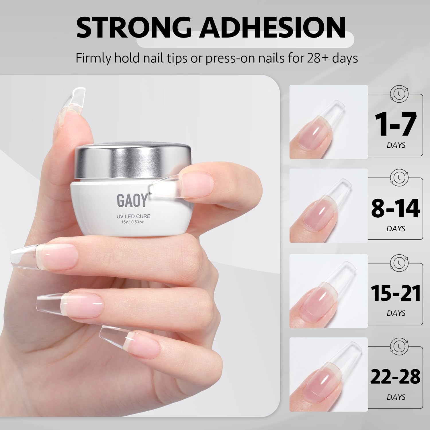 15g Solid Nail Glue Gel for Press On & Acrylic Nail Tips