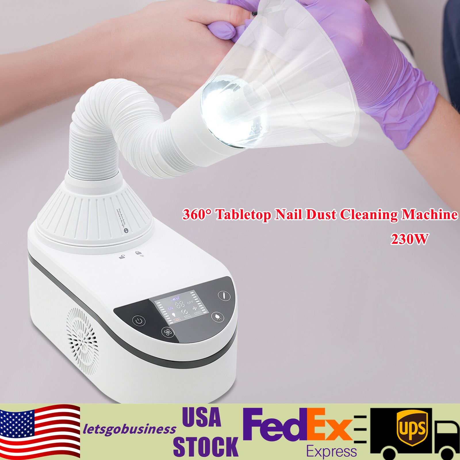 360°Tabletop Nail Dust Cleaning Machine Adjustable Speed Dust Collecting Machine