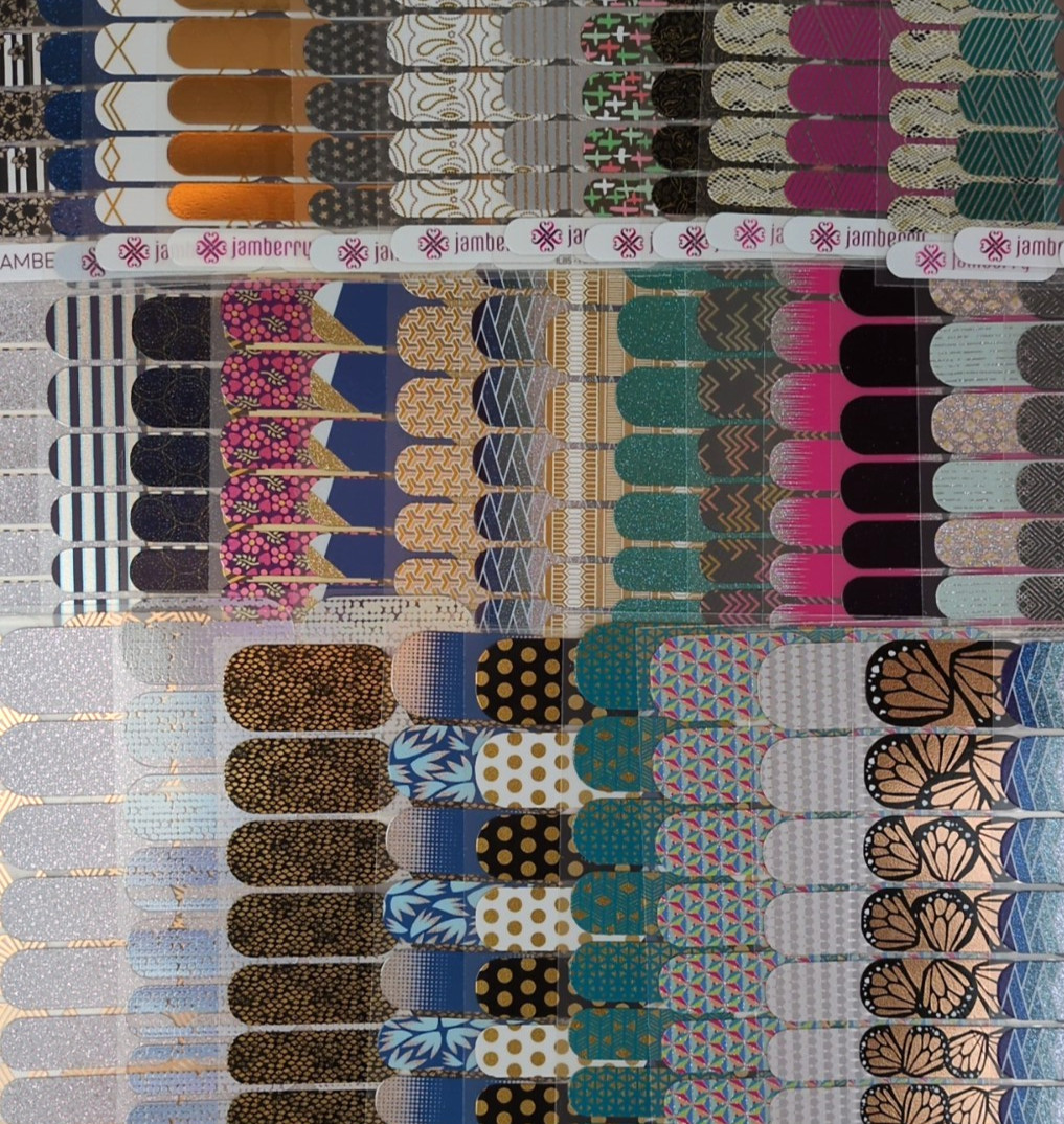 Jamberry Nail Wraps LARGE LOT 80 Full Sheets + 3 Partial Sheets