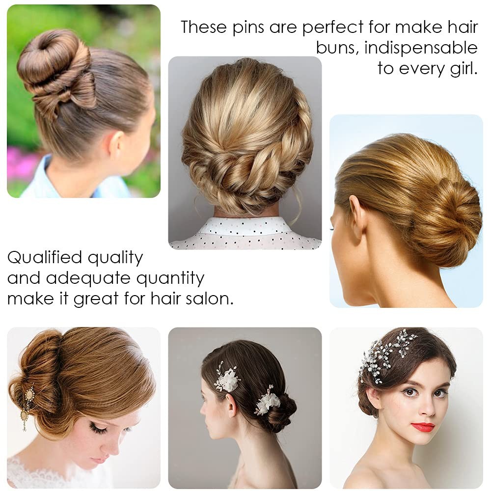 U Shaped Hair Pins, IKOCO 2.4inch Pins for Women with Storage Box, Brown
