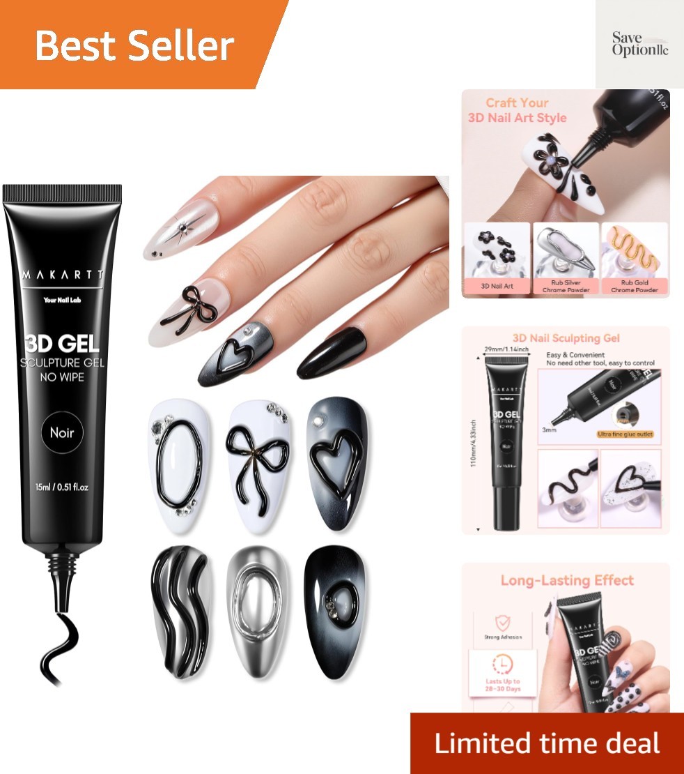 3D Gel Nail Art: 15g Sculpting Gel Nail Art Glue for Craving Black Candy Mold…