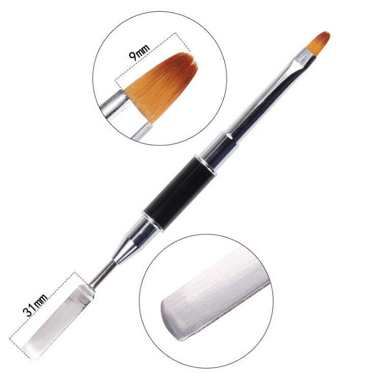 UV PolyGel Poly Gel Nail Art Pen Slice Brush Dual-Ended Slice Shape Polish Tool
