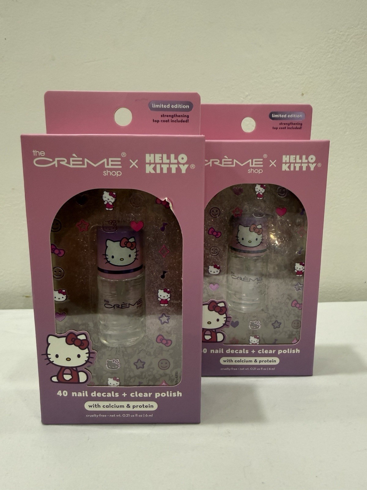 The Crème Shop x Hello Kitty Nail Decals + Clear Polish, Strengthening