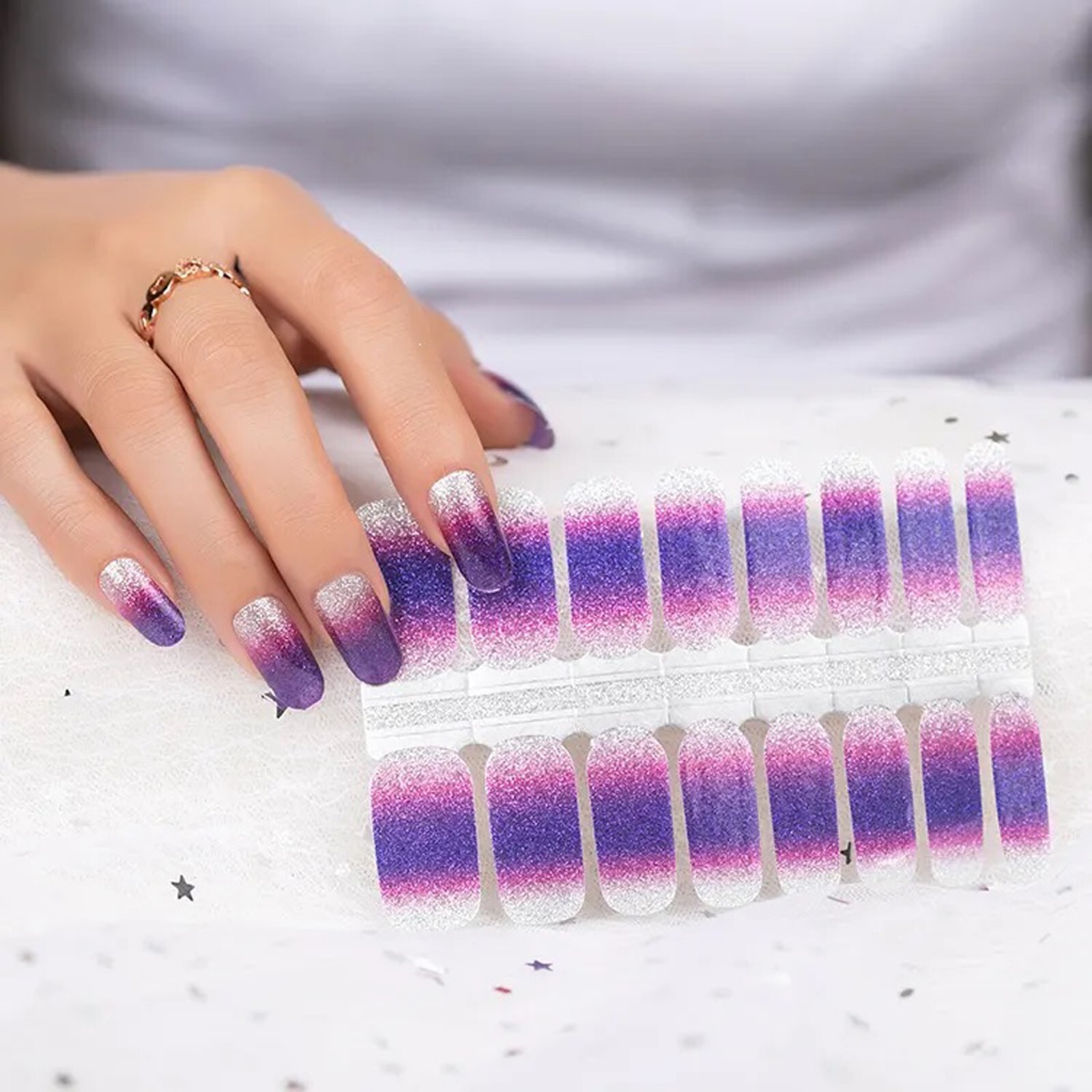 Beautiful B Nail Polish Strips Sprinkle Nail Wraps Nail Stickers 100% Real Nail