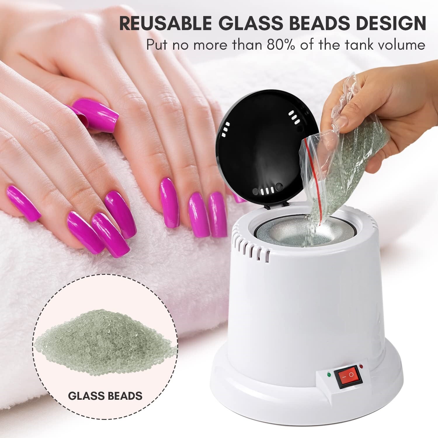 Maquina De Esterilizador Desinfectante Electrico Manicura Para Uñas Salon Pinzas