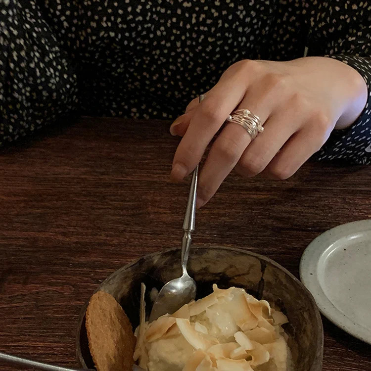 Irregular Multi-Layer Pearl Open Ring
