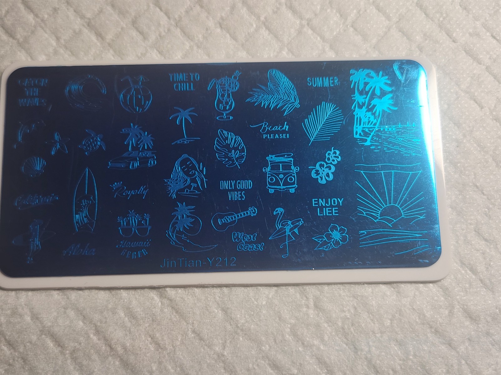 Nail Stamping Plate -JinTian Y-212 – Beach, Ocean, Summer Vacation – New