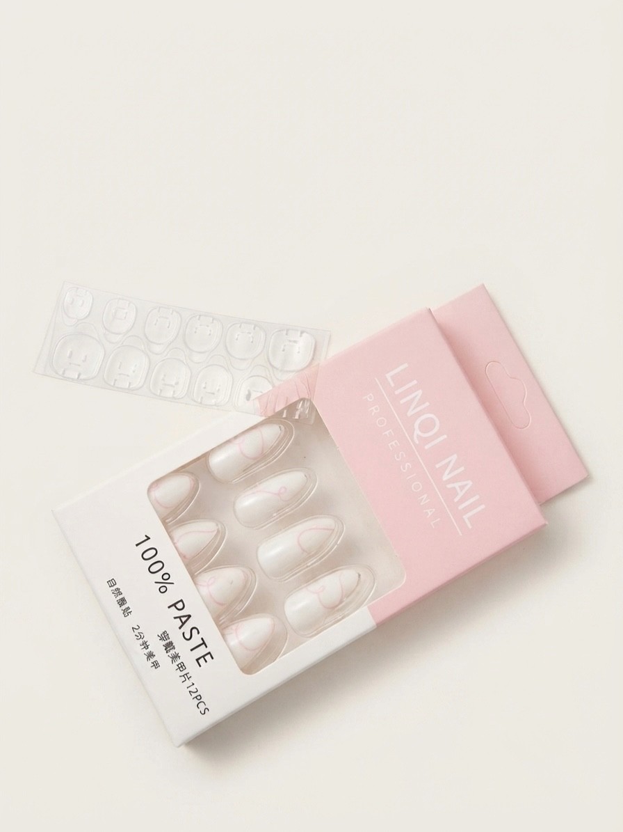 Linqi Nail Professional Press-On Nails 12Pcs – False Acrylic Artificial Gel Nail