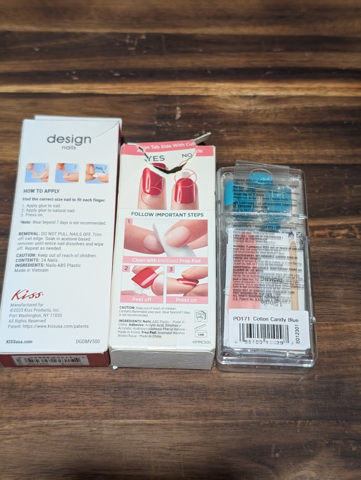 Kiss ImPRESS Dashing Diva Manicure Nails Red Plaid, Burgundy W/Roses Teal Blue