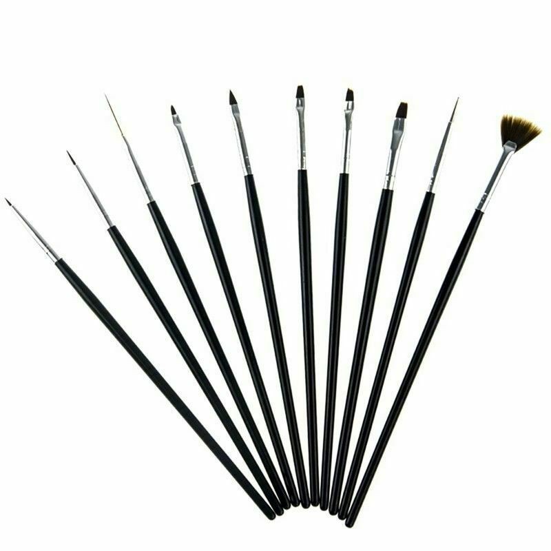 Nail Art 10 pcs Set Professional Dotting Detail UV Gel Painting Gel Design Brush