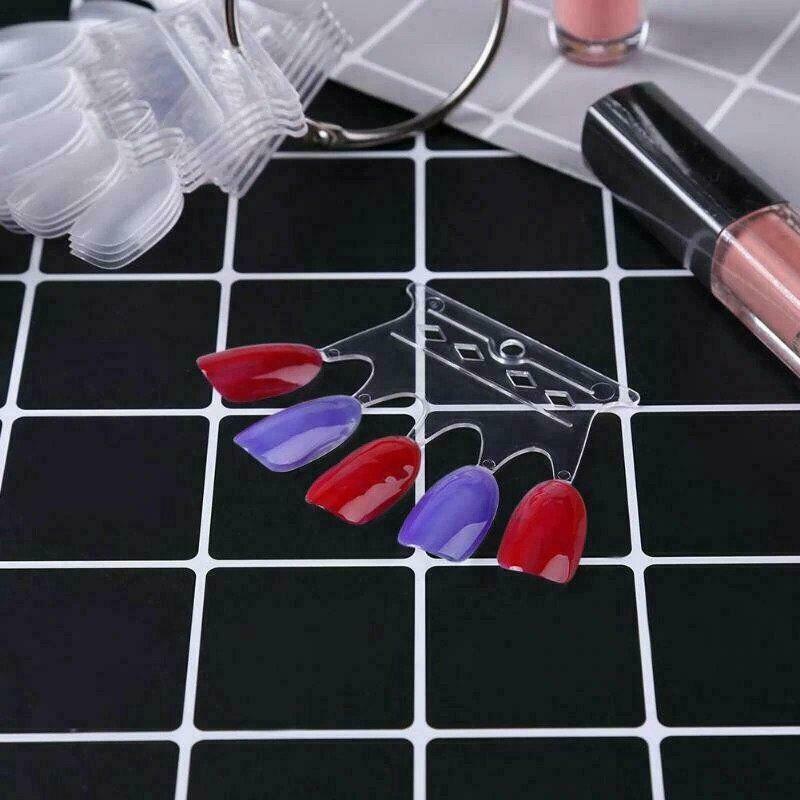 Display Nail Art Fan Polish Practice Pop Tip Sticks Chart Swatches UK SELLER