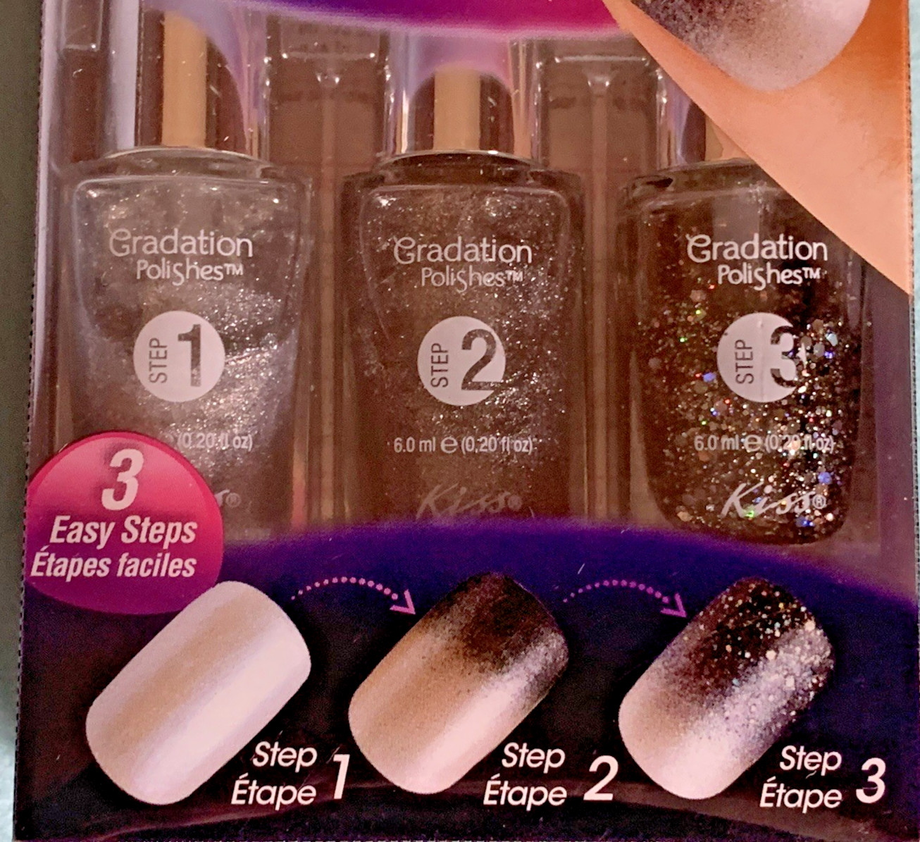 KISS Gradation Polishes 3 Easy Steps 58085 MGE01 Sealed NIB