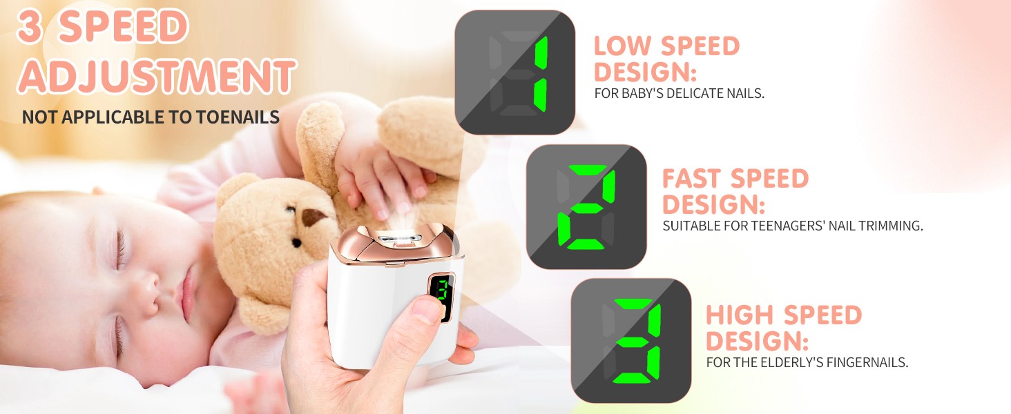 Electric Nail Clipper & Nail File – Automatic Baby Trimmer with LED Light,