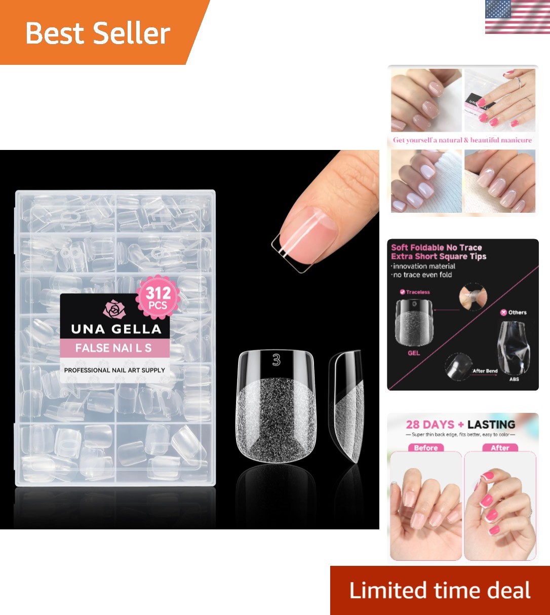 Long-Lasting Extra Short Square Gel Nails – 312pcs Matte Finish for PerfectDIY