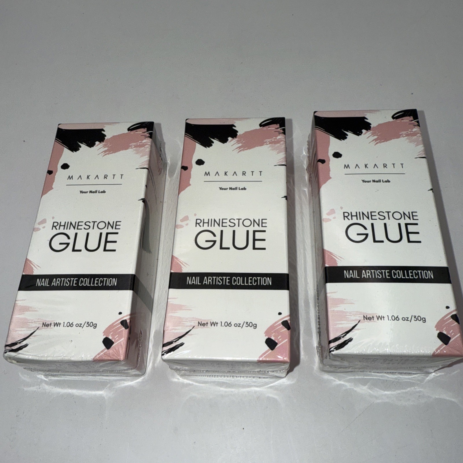 Makartt Nail Rhinestone Glue Gel 1.06Oz Nail Lamp Needed Gem Glue Gel Lot Of 3