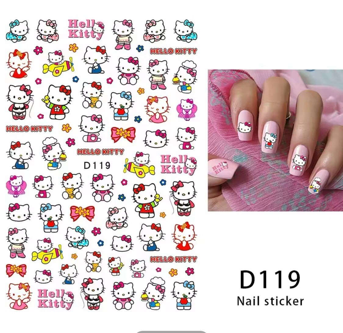 NAIL art 3 sheets HELLO KITTY + US SELLER Free Shipping