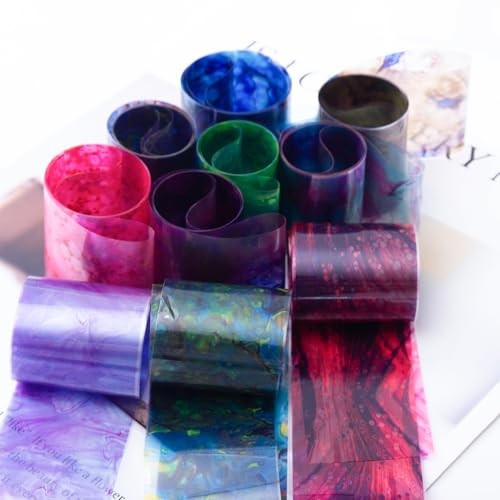 10 Rolls Marbling Nail Foil Transfer Sticker Kit Nail Foil Sheets Foil Nail