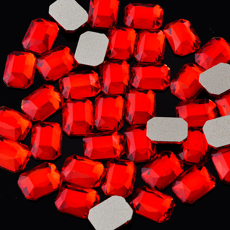 20pcs 6x8mm Nail Art Shaped Rectangular Flat Bottom Glass Rhinestone