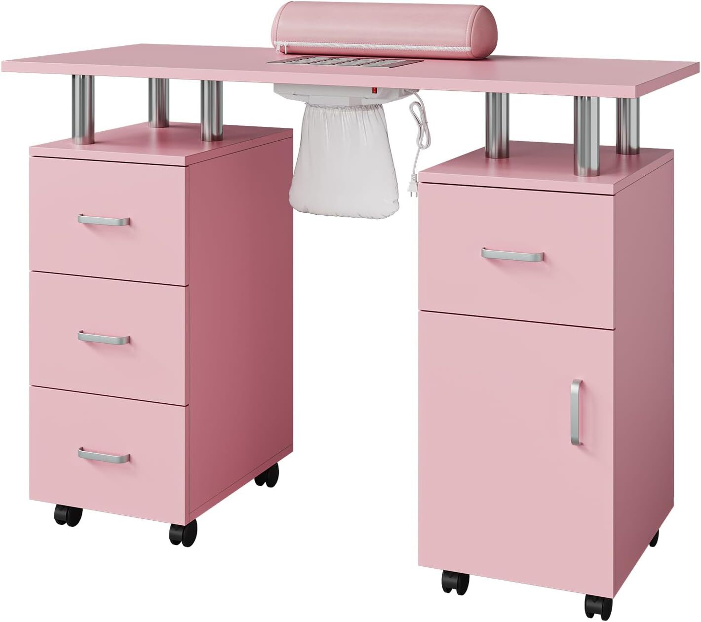 Artist Hand Manicure Nail Table Station Desk Salon Spa Beauty w/ Wrist Pad