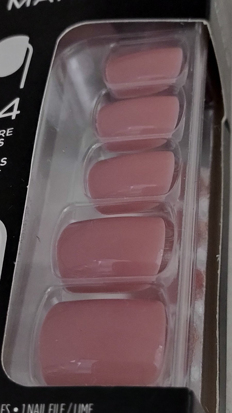 Sally Hansen SALON EFFECTS PERFECT MANICURE 24 SQUARE Press On Nails PINK CLAY