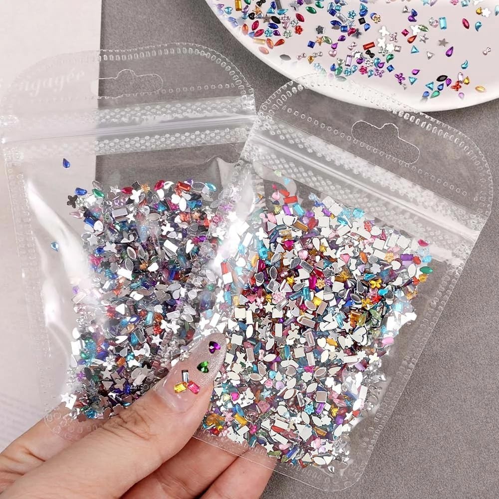 3000pcs Mini Rhinestones for Nails Colorful Nail Rhinestones Acrylic Flatback