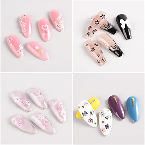 30Sheets Colorful Flower Nail Art Stickers Decals 3D Self Adhesive Nail