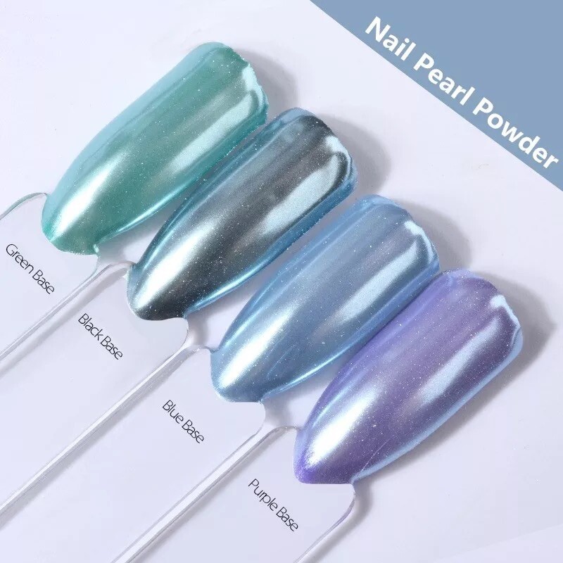 White Nail Chrome Powder Pigment Nails Crystal Shiny Mirror Dust Glazed Donut UK