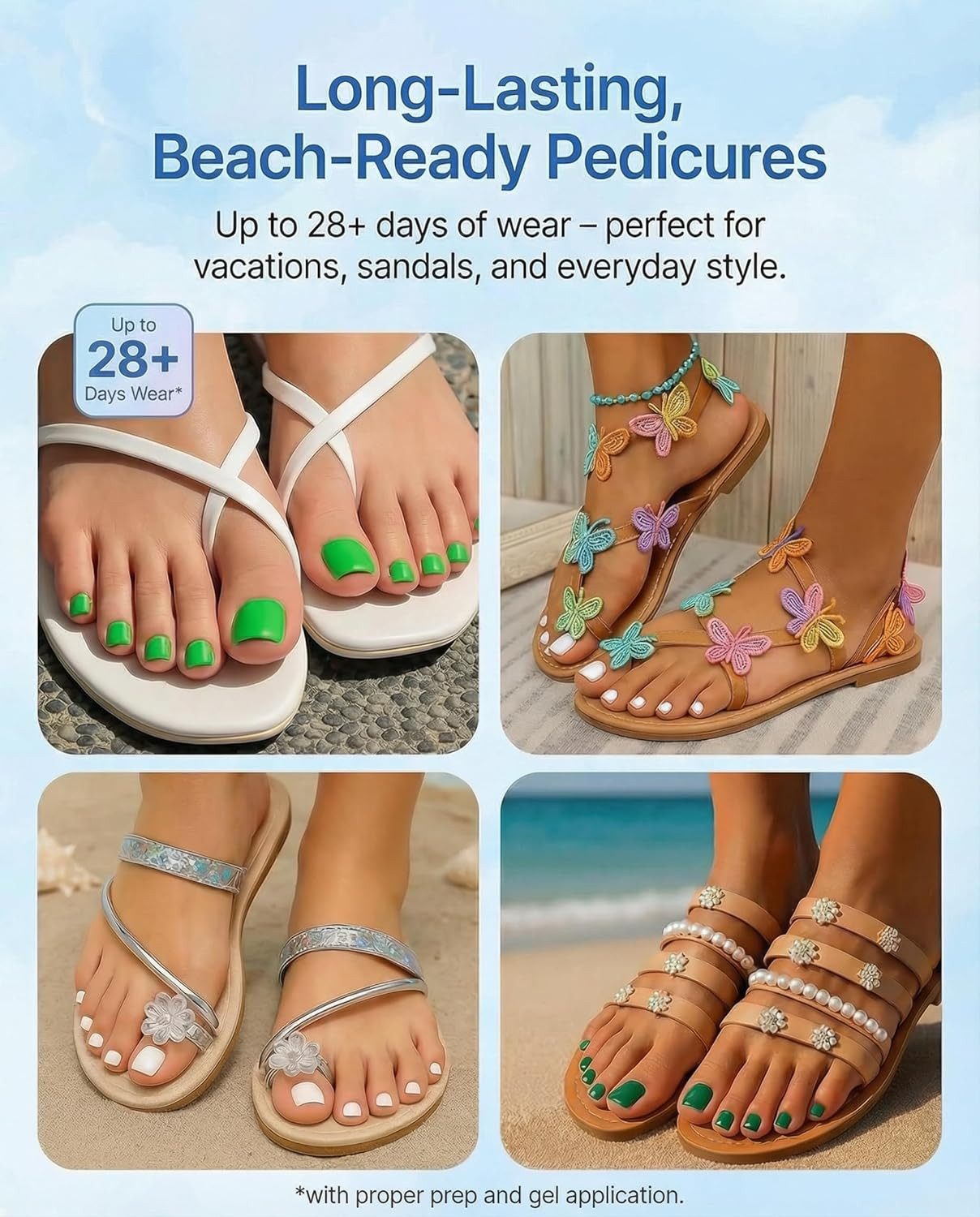 Toe Nail Tips Auxiliary Line, Square Full Cover for Wide Long Nail Beds, Matte P