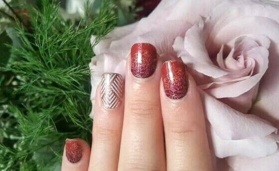 Jamberry Nail Wrap ~ FULL or HALF SHEET ~ AUTUMN ROMANCE Rare Valentine Ombre