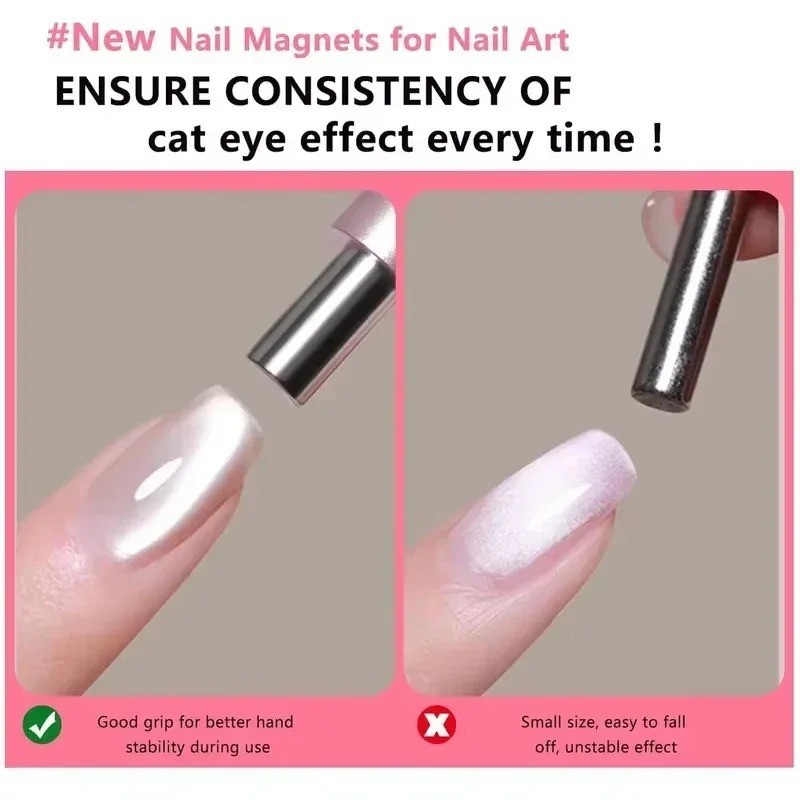 Round Steel Magnetic Cat Eye Stick Double Head Magnet Pen Nail Tool