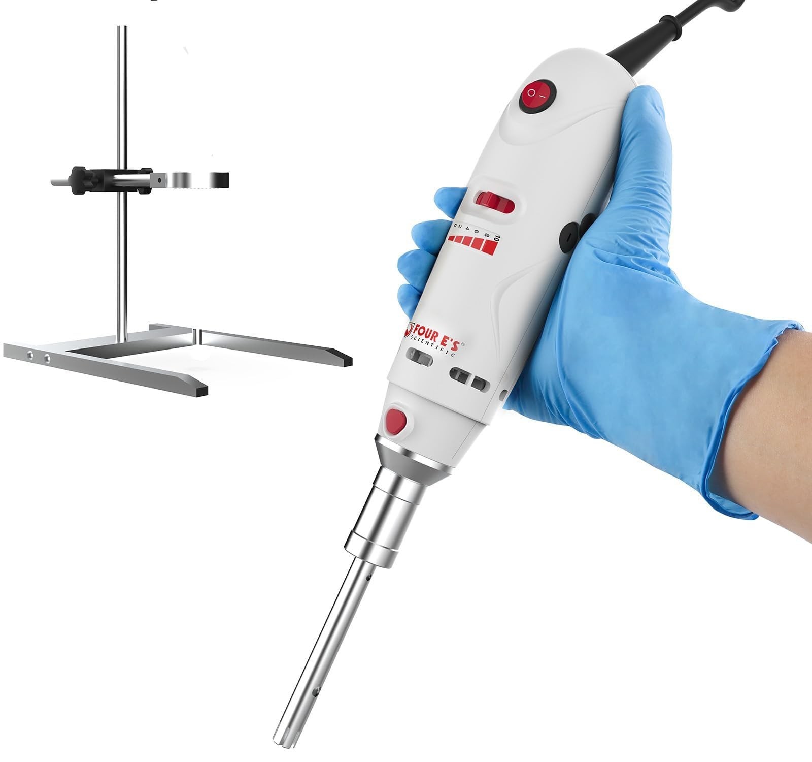 FOUR E’S SCIENTIFIC Lab Homogenizer 8000-30000rpm with Stand, High-Speed Hand…
