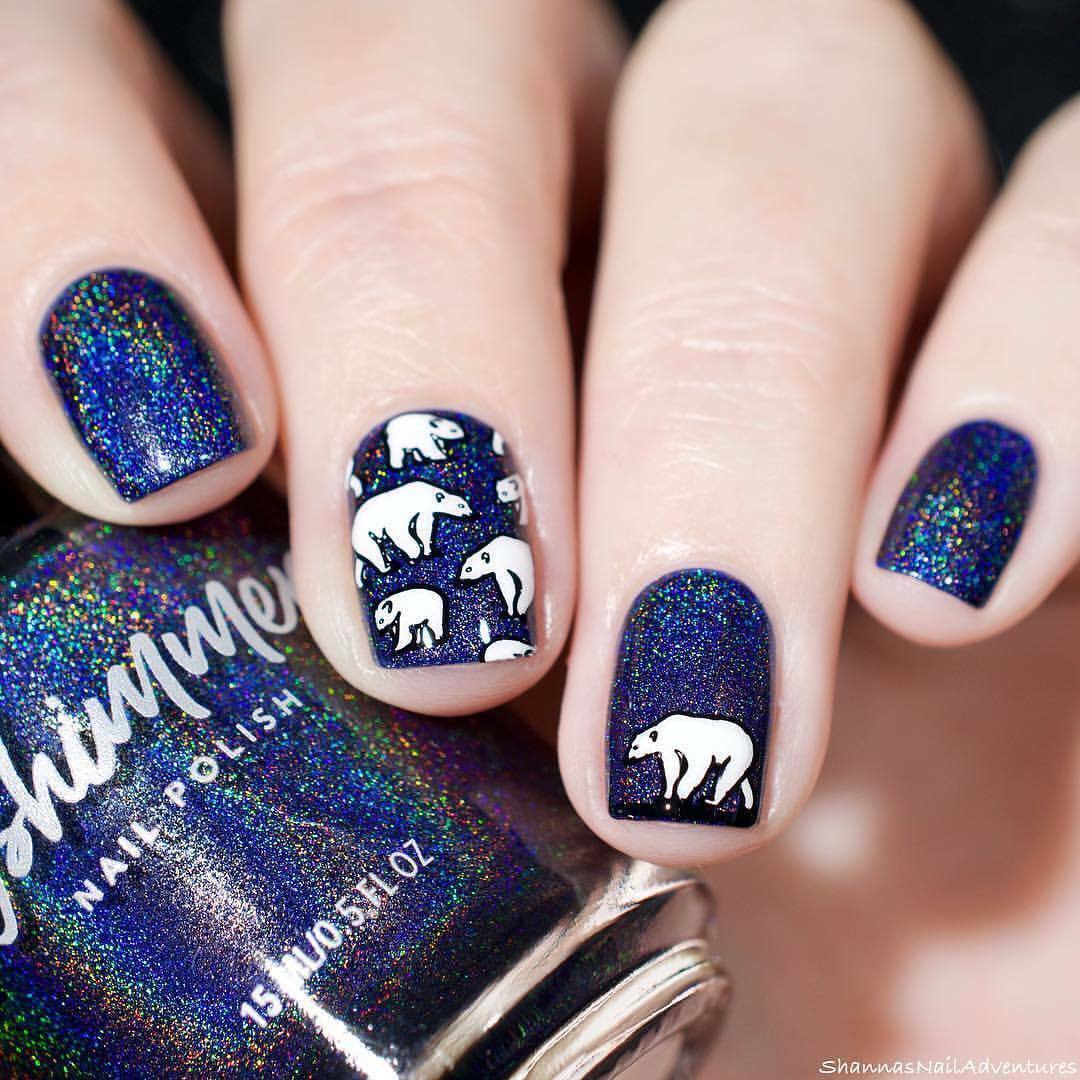 B035 Icy Wonderland Stamping Plate For Christmas Stamped Nail Art Design