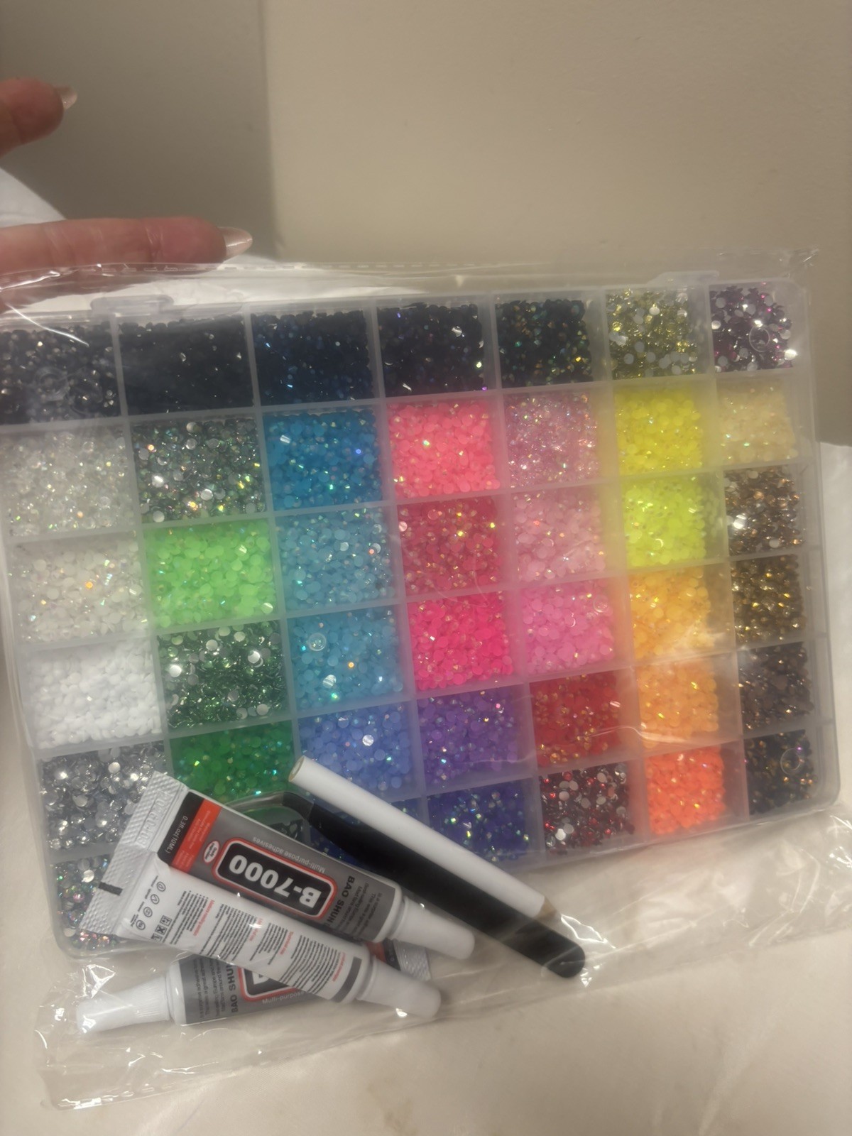 Atifober 46000Pcs 42 Colors Resin Jelly Rhinestones for Bedazzling, 3mm Multi…