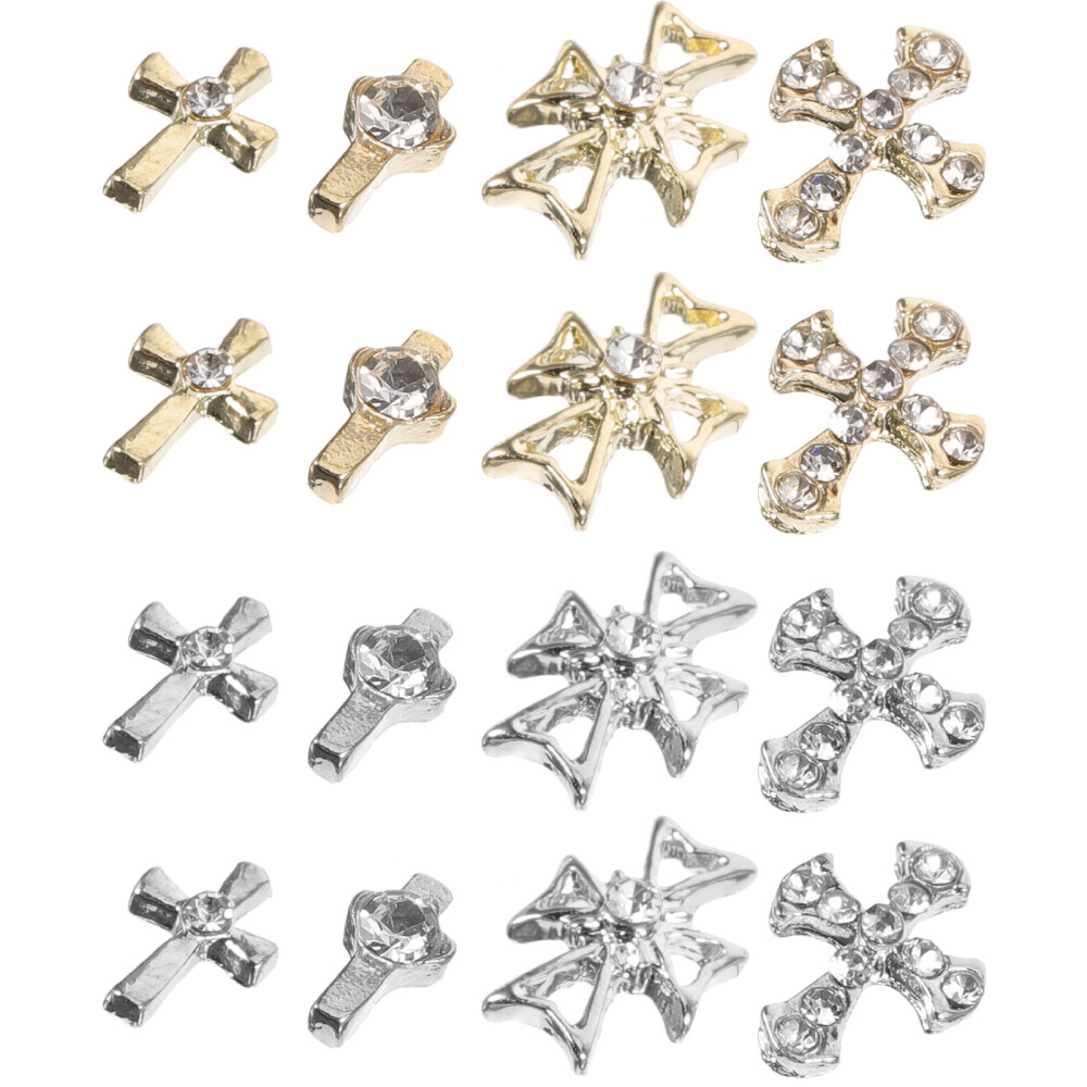 80pcs 3D Cross Nail Charms for DIY Nails & Jewelry