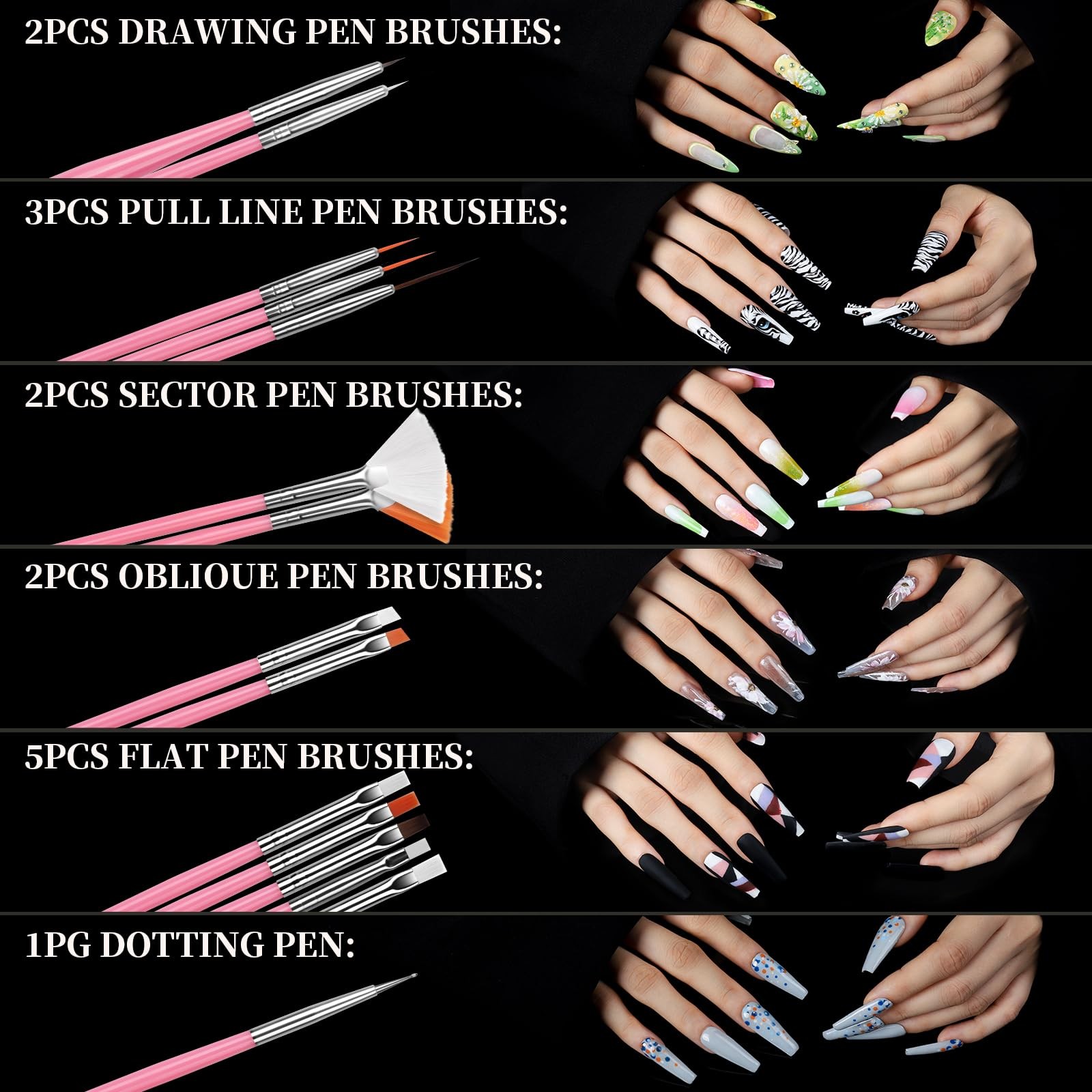 Square Nail Tips with Nail Charms Nail Art Brushes, 240pcs XXL Fake Nails wit
