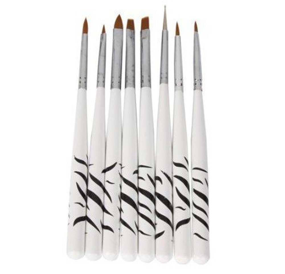 8Pcs Nail Art Brush set Nail Art Pen Tips UV Builder Gel Painting Brush Tools