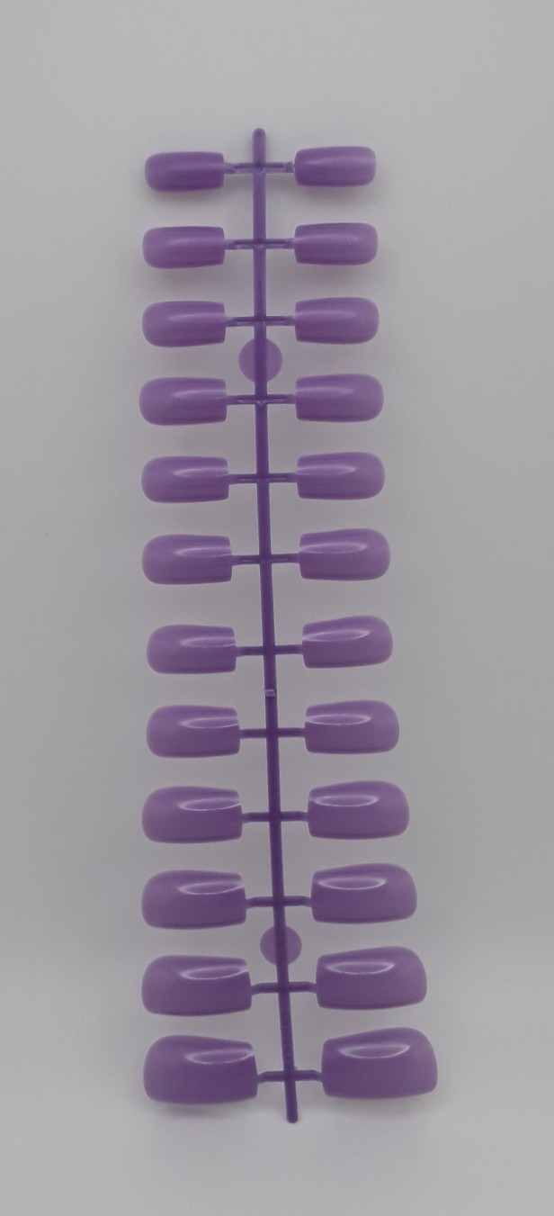 Medium Purple Reusable Press-On Nails Medium Length Oval Gloss 24 Pieces