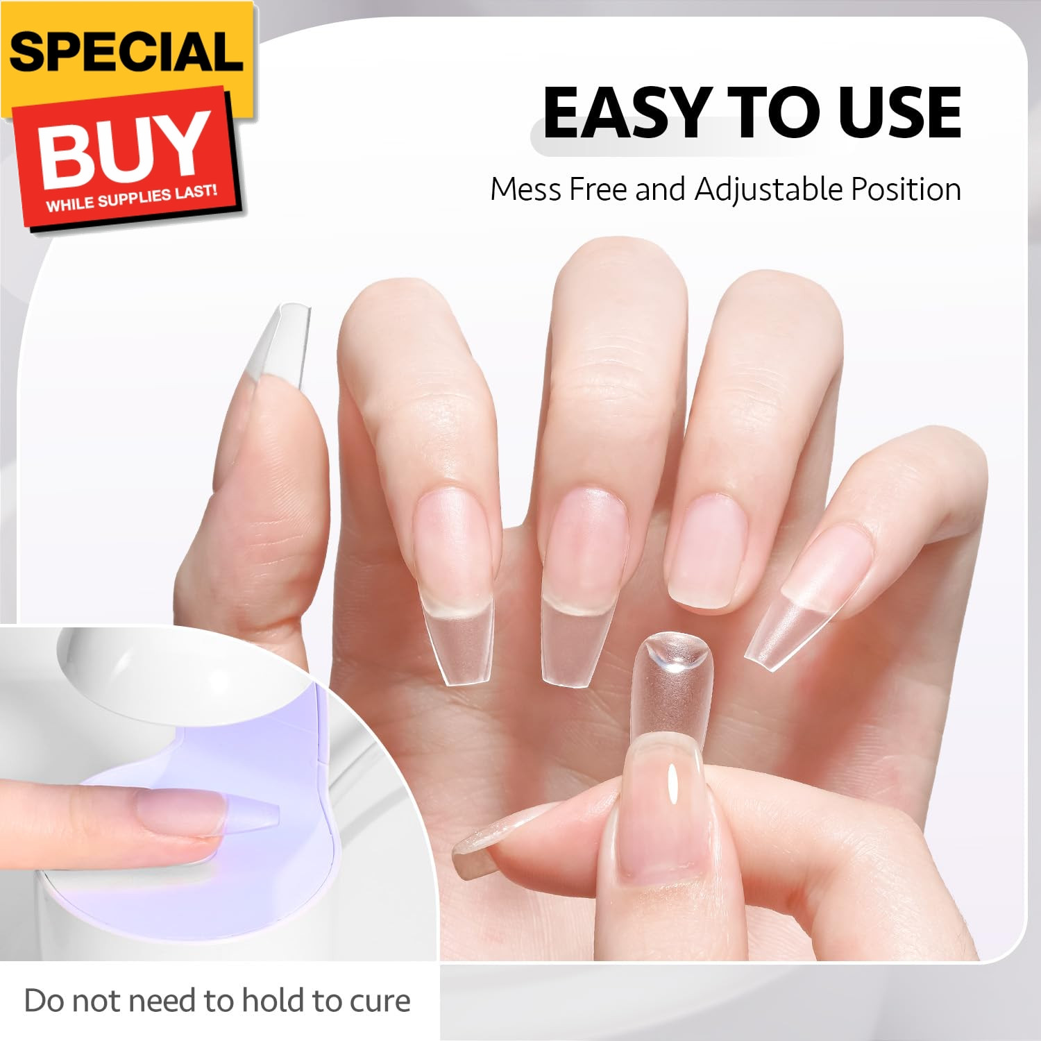 Solid Nail Glue Gel for Nail Tips, 15g Strong Solid Glue for Press Ons, False an