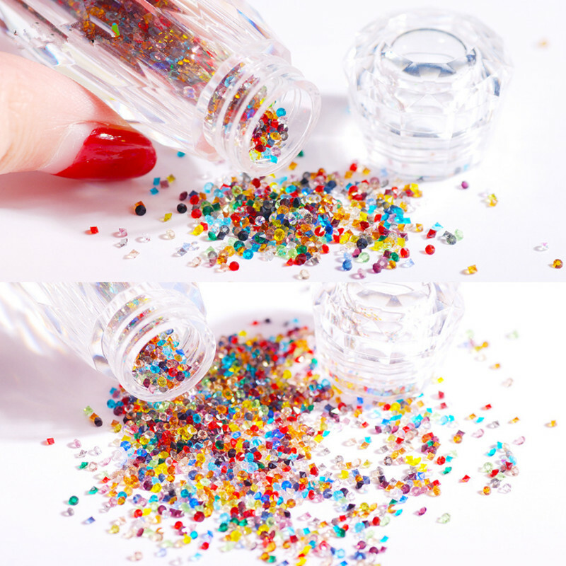 3000 Pcs Crystal Pixie 3D Nail Art Gems Micro Zircon 1.1mm Mini Rhinestones DIY