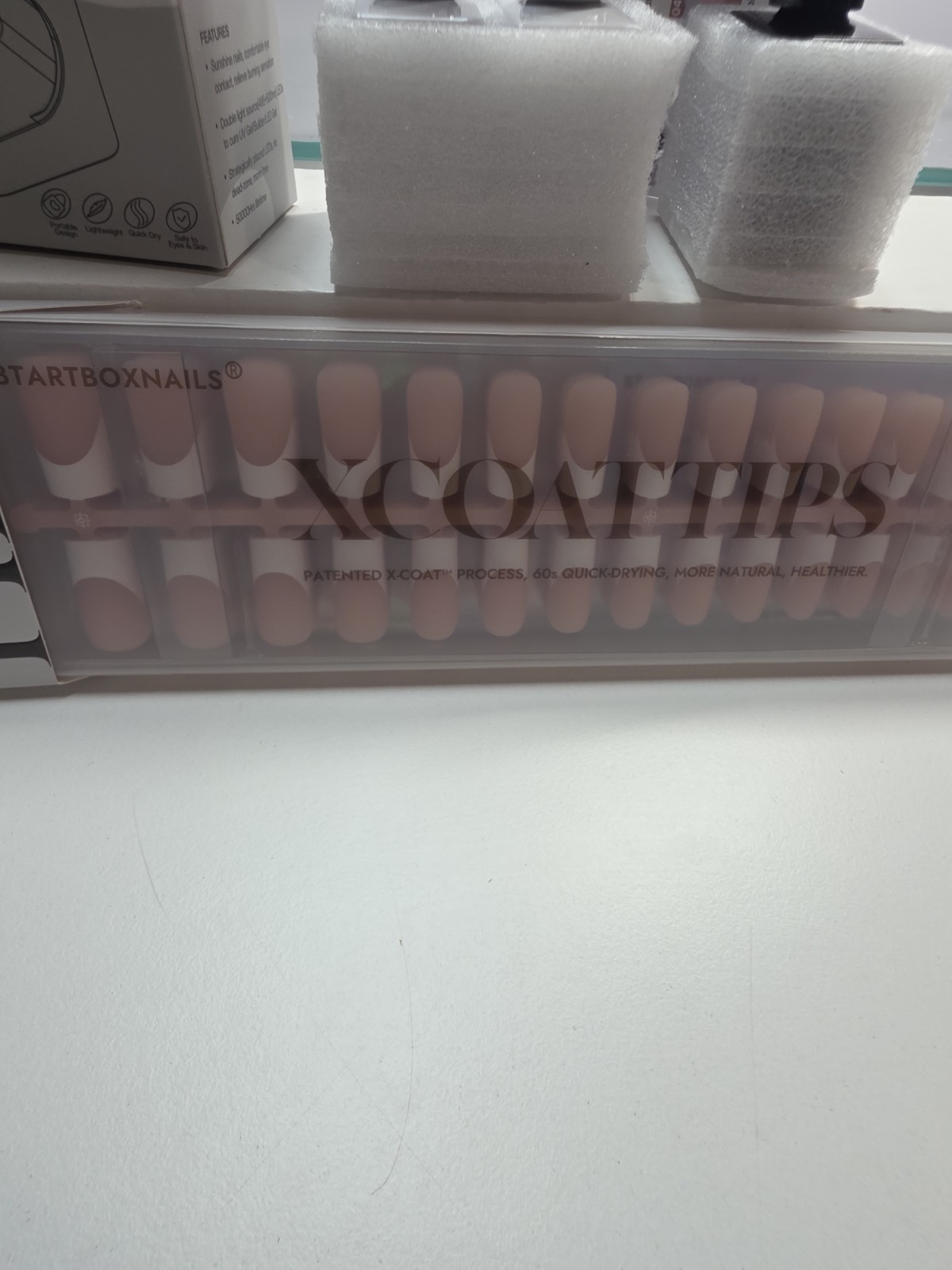 BTArtboxnails XCOATTIPS Gel Nail Kit – French Nail Tips w/gel & Lamp New