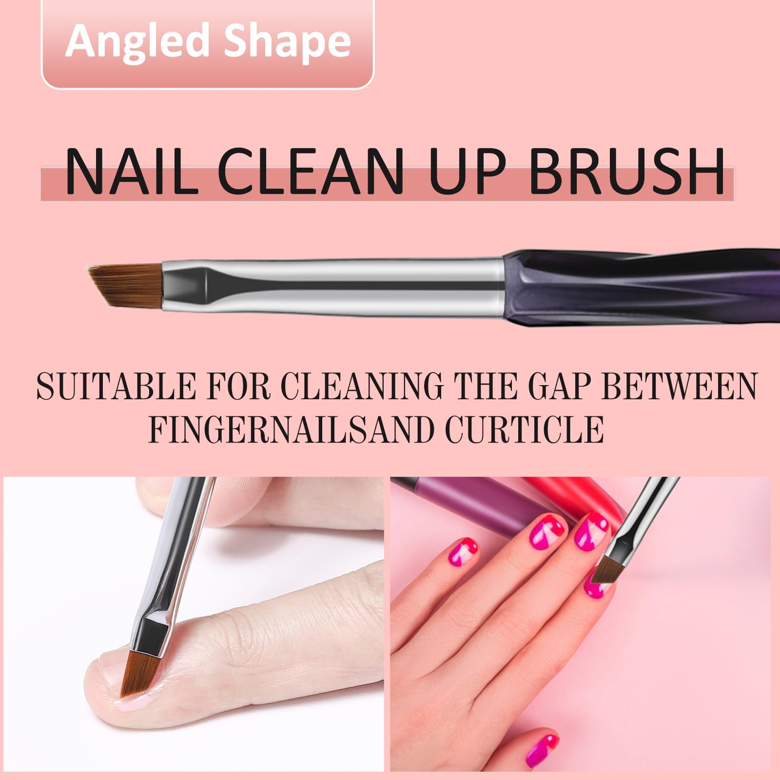 Nail Art Clean Up Brushes,3PCS Nail Brush For Cleaning Polish Mistakes on the…