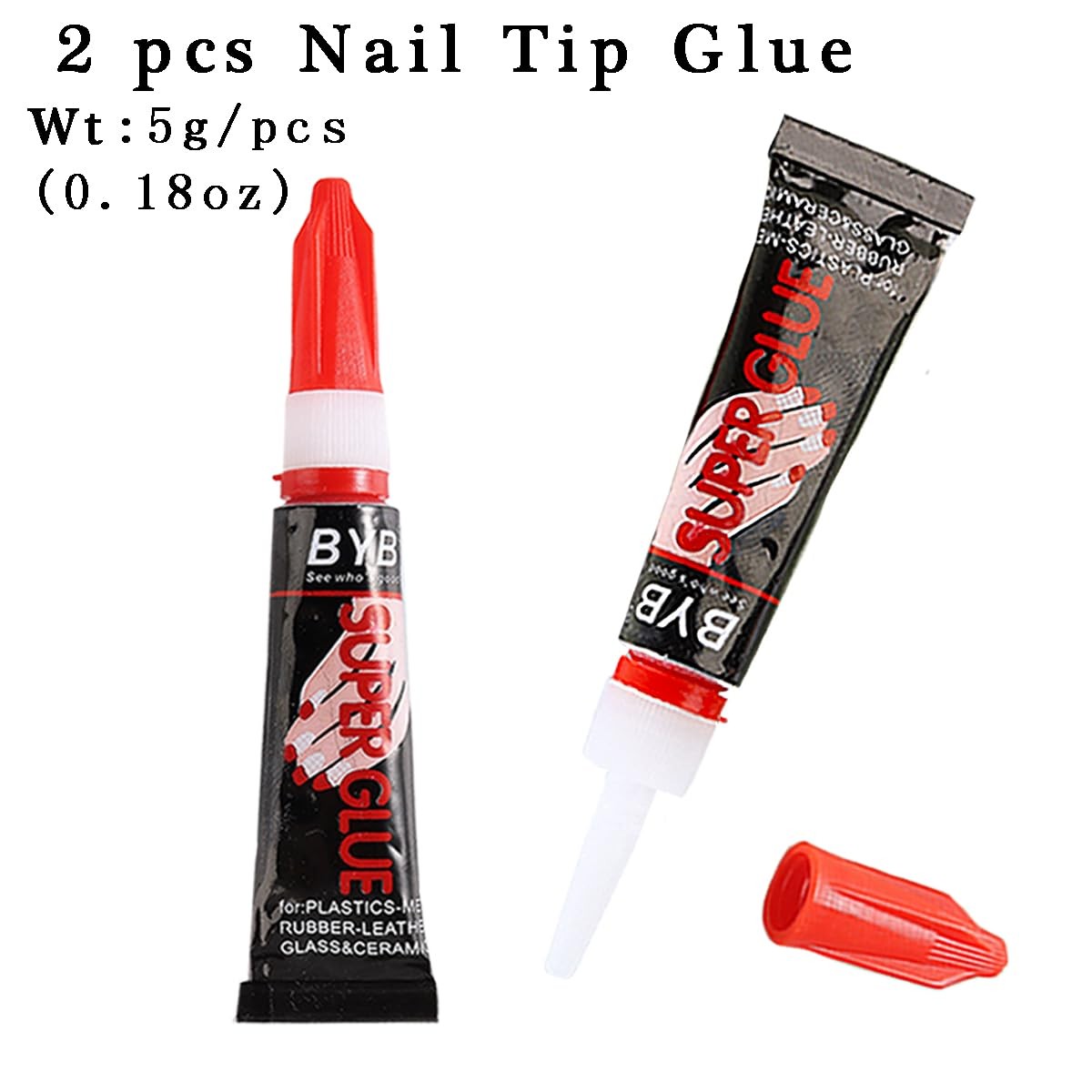 Professional Nail Glue for Acrylic Nails Long Lasting 2 Pack