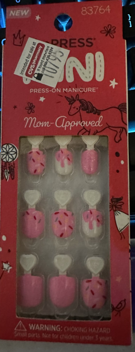 Kiss Impress! Nails Mini Pink sprinkles candy